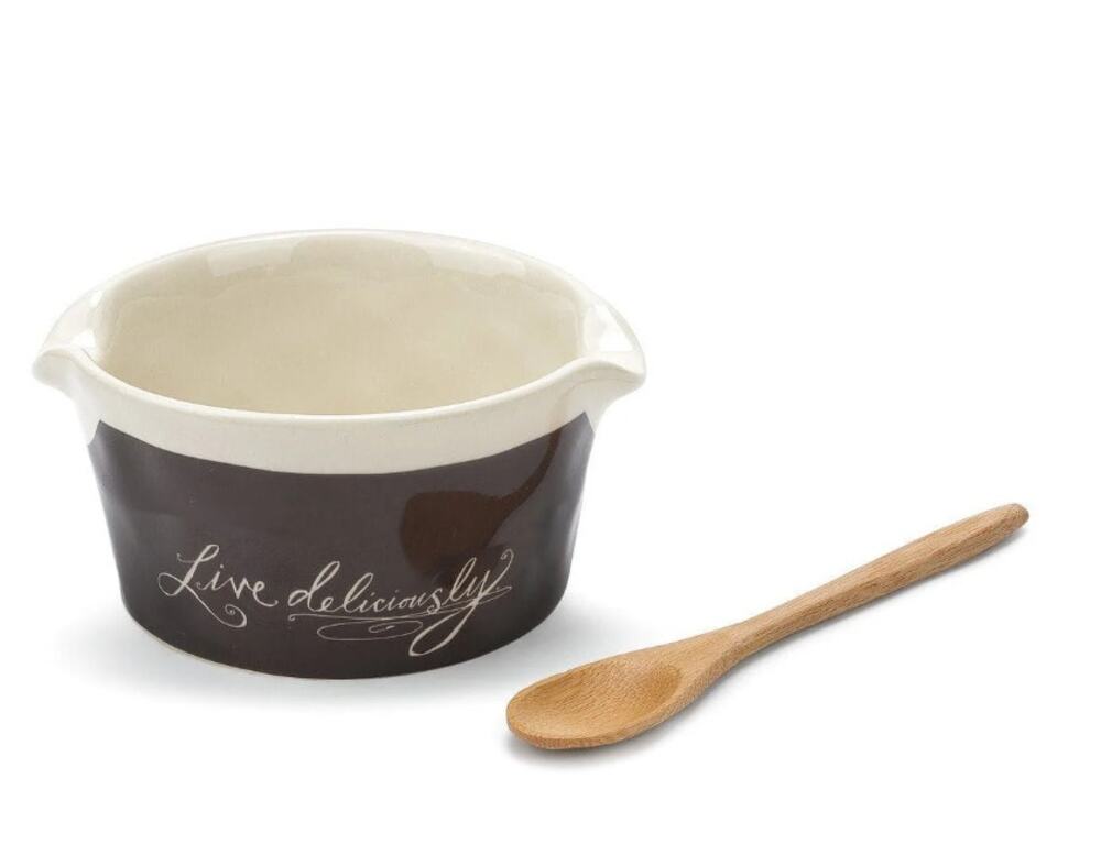 Demdaco Live Deliciously Appetizer Bowl with Spoon 2019 Lori Siebert